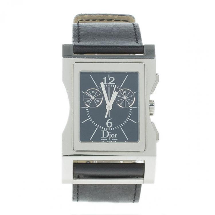 Pre Owned Dior Black Stainless Steel Chris 47 Women's Wristwatch 30MM