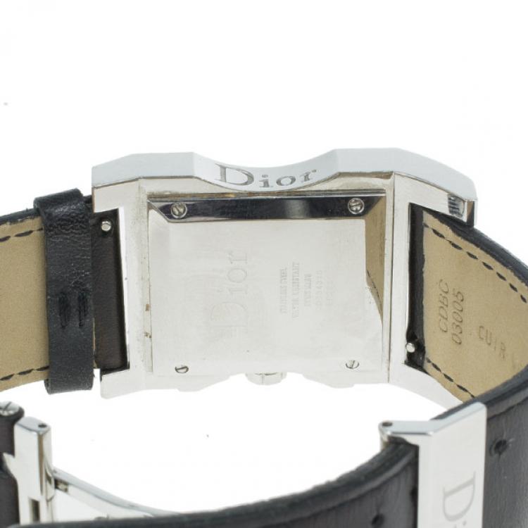 Pre Owned Dior Black Stainless Steel Chris 47 Women's Wristwatch 30MM