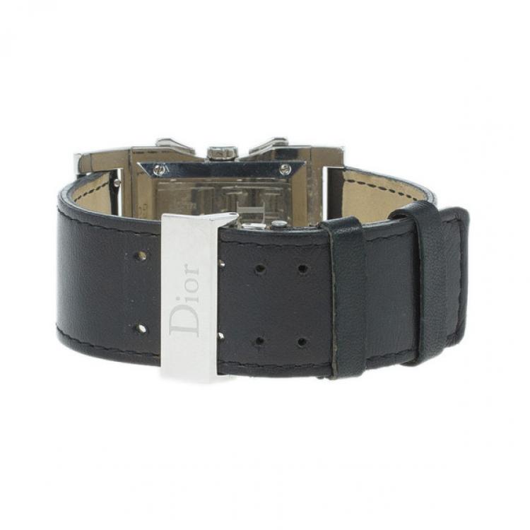 Pre Owned Dior Black Stainless Steel Chris 47 Women's Wristwatch 30MM