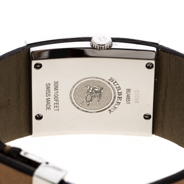 Pre Owned Burberry Silver White Stainless Steel BU4651 Women's Wristwatch 30 mm