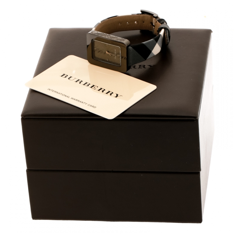 Pre Owned Burberry Black Stainless Steel BU1158 Women's Wristwatch 25 mm