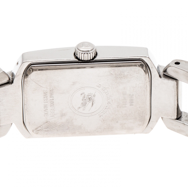 Pre Owned Burberry Silver Stainless Steel Heritage BU4211 Women's Wristwatch 18 mm