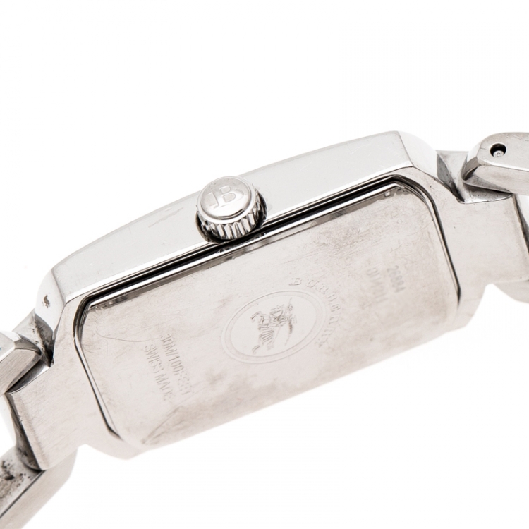 Pre Owned Burberry Silver Stainless Steel Heritage BU4211 Women's Wristwatch 18 mm
