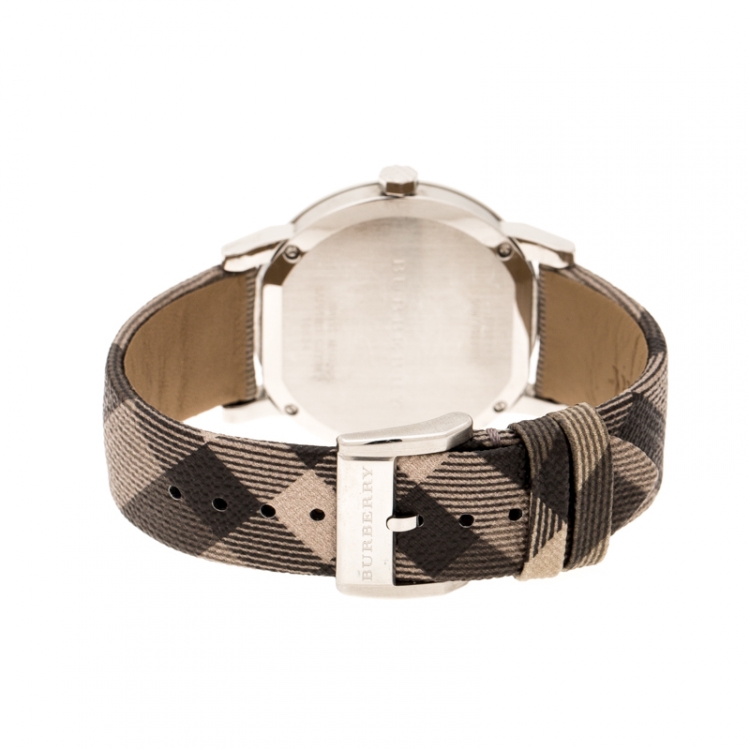 Pre Owned Burberry Silver Stainless Steel The City BU9022 Women's Wristwatch 38 mm