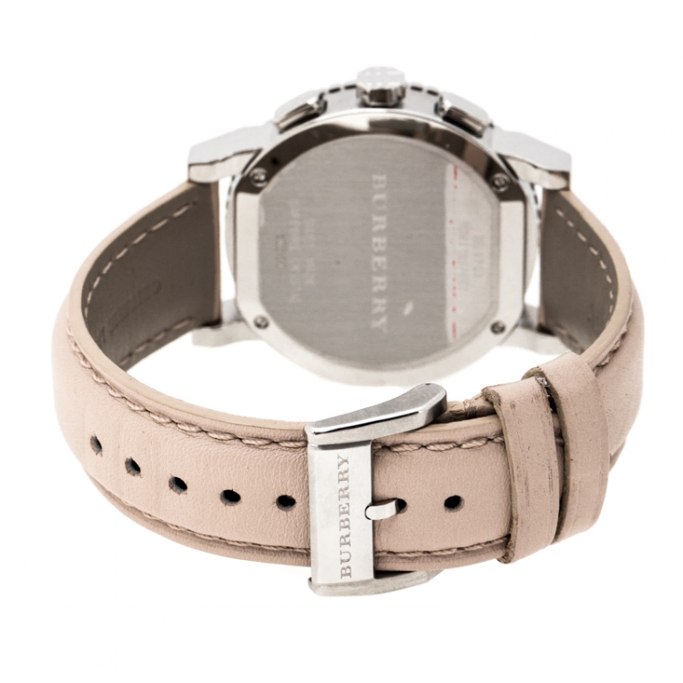 Pre Owned Burberry Beige Stainless Steel Classic BU9702 Women's Wristwatch 39 mm