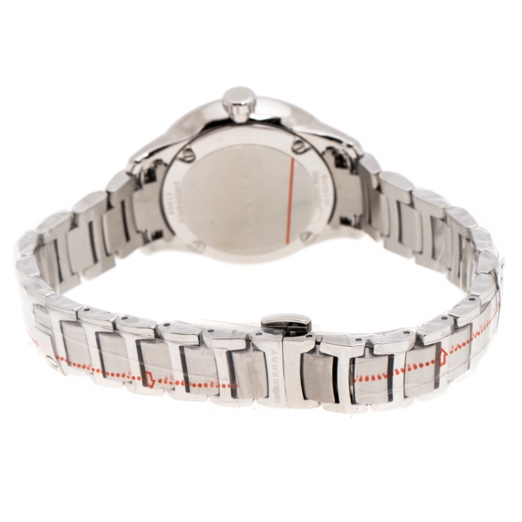 Pre Owned Burberry Peach Stainless Steel Classic BU10111 Women's Wristwatch 32 mm