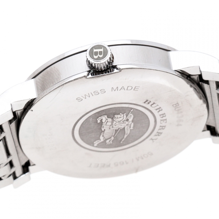 Pre Owned  Burberry Black Stainless Steel Heritage BU1364 Men's Wristwatch 38 mm
