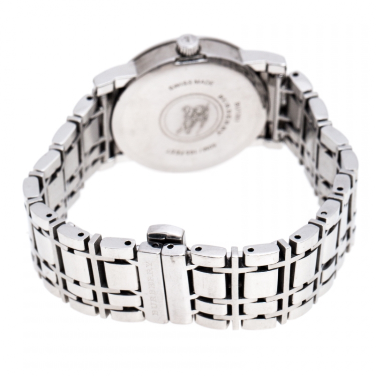Pre Owned Burberry Silver Stainless Steel BU1351 Women's Wristwatch 28MM