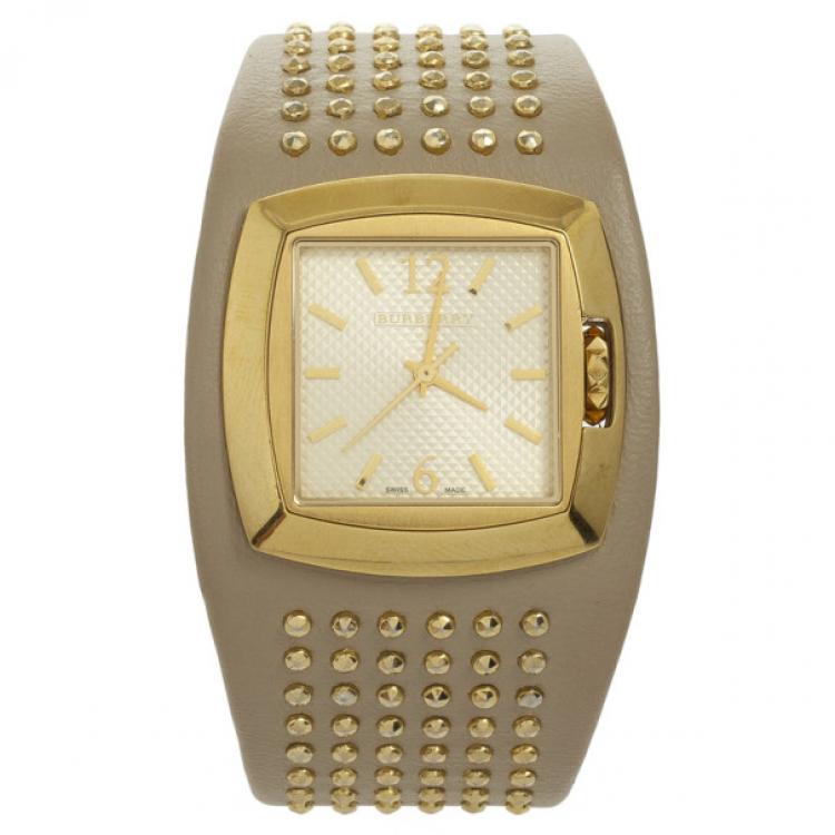 Pre Owned Burberry White Signature Womens Wristwatch 32 MM
