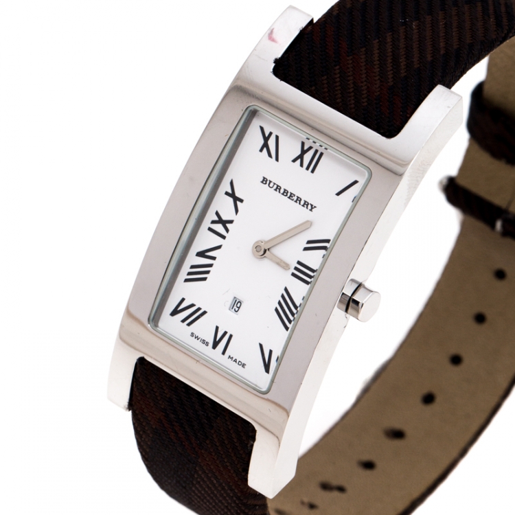 Burberry White Stainless Steel 14000G Women's Wristwatch 24 mm 