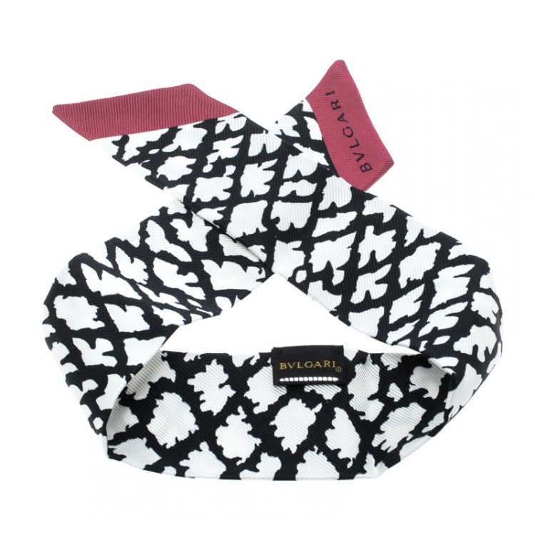 Pre Owned Bvlgari Multicolor Abstract Popcorn Patterned Silk Tie Me up Scarf