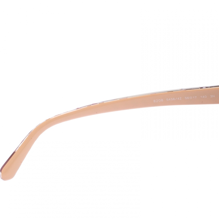 Pre Owned Bvlgari Blush Pink 8208 Mirror Cat Eye Sunglasses 