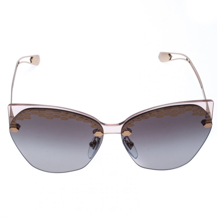 Pre Owned Bvlgari Bronze/Grey Gradient Serpenteyes Sunglasses