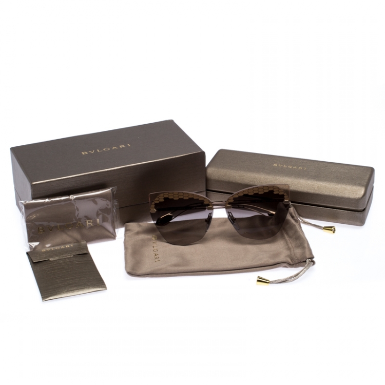 Pre Owned Bvlgari Bronze/Grey Gradient Serpenteyes Sunglasses