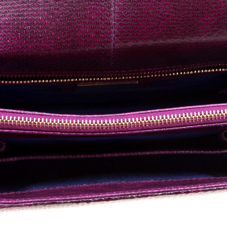 مملوكة مسبقًا Bvlgari Magenta Python Medium Serpenti Forever Shoulder Bag