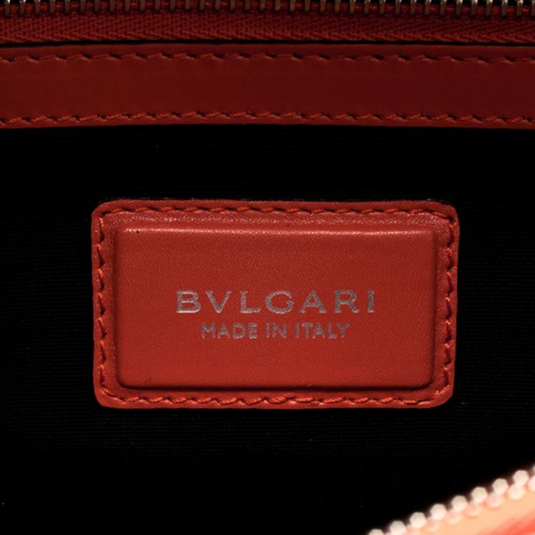 مملوكة مسبقًا Bvlgari Red Leather Large Ruffled Serpenti Forever Shoulder Bag