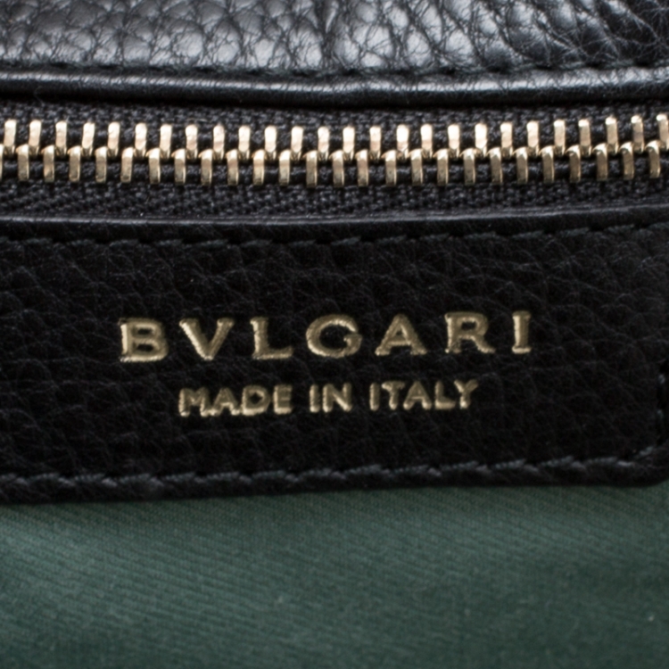 Pre Owned Bvlgari Black Leather Downy Tote