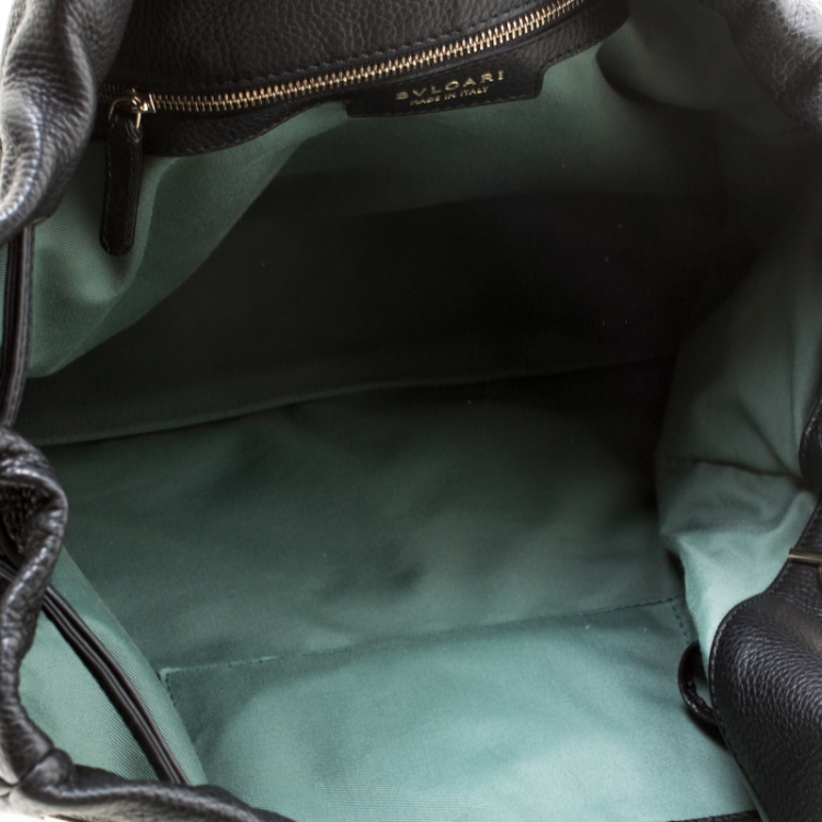 Pre Owned Bvlgari Black Leather Downy Tote