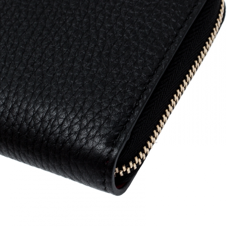 Pre Owned Bvlgari Black Leather Divas' Dream Zipped Around Wallet