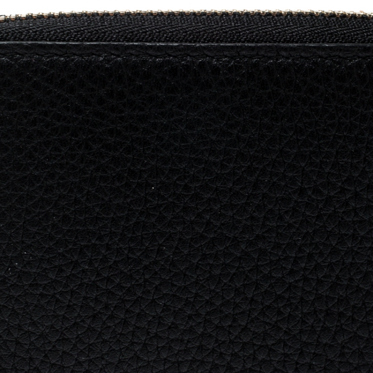 Pre Owned Bvlgari Black Leather Divas' Dream Zipped Around Wallet