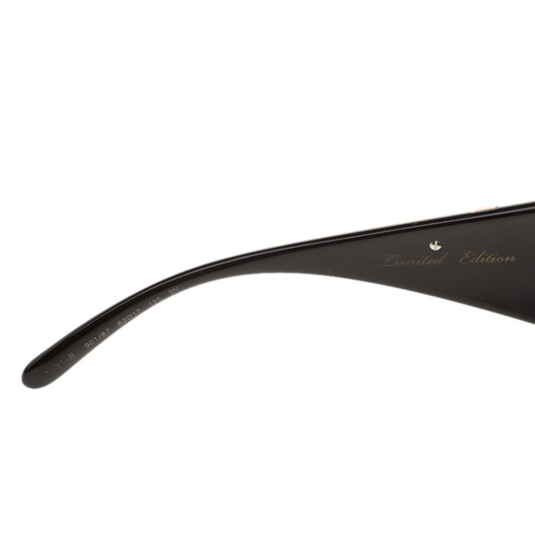 Pre Owned Bvlgari Black Limited Edition Fireworks Oversized Sunglasses