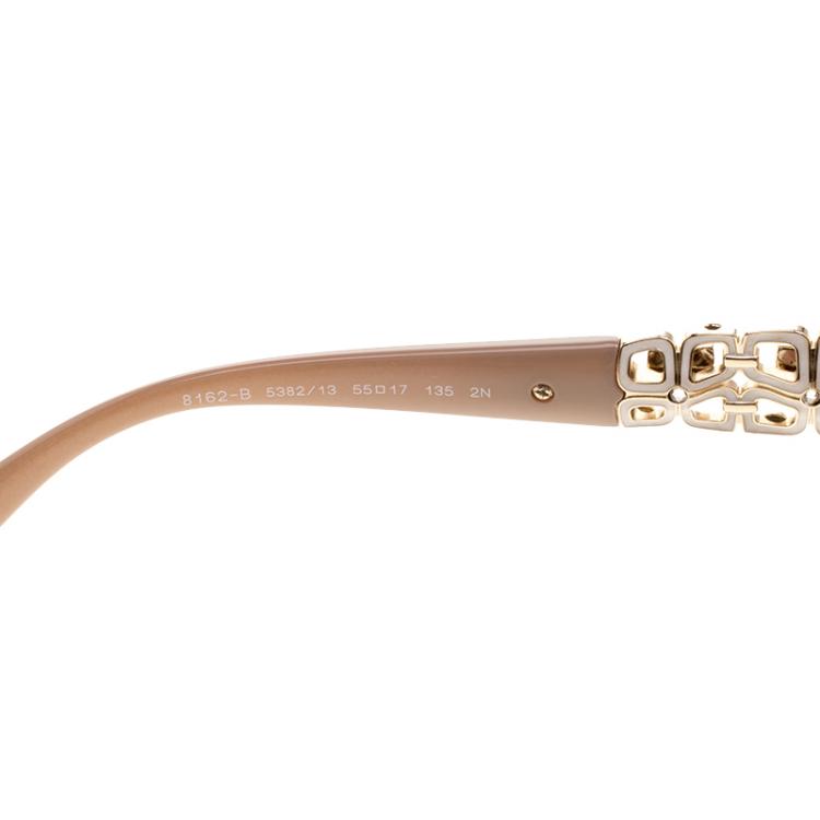 Pre Owned Bvlgari Beige 8162-B Giardini Cateye Sunglasses