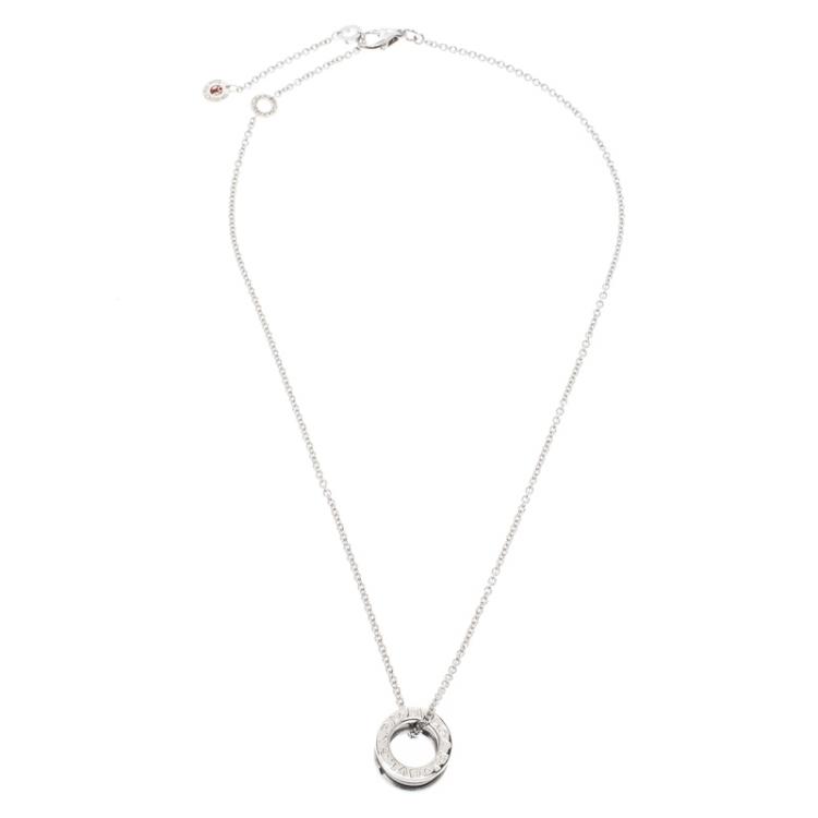 Pre Owned Bvlgari Save the Children Black Ceramic Silver Pendant Necklace