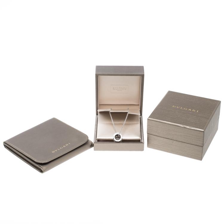 Pre Owned Bvlgari Save the Children Black Ceramic Silver Pendant Necklace