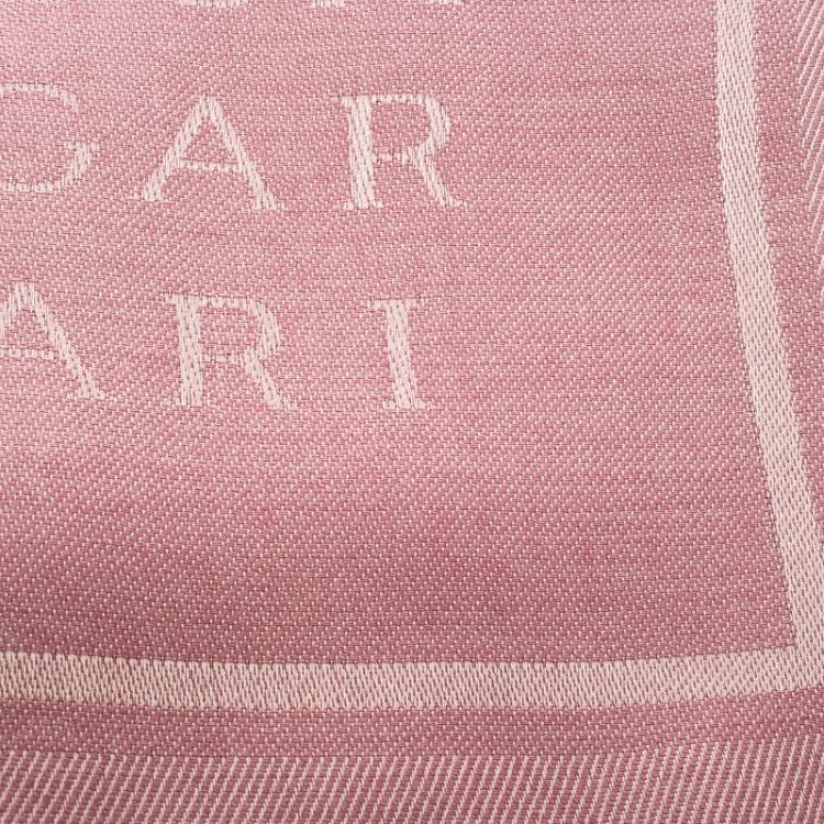 Pre Owned Bvlgari Pink Silk Wool Logomania Scarf 