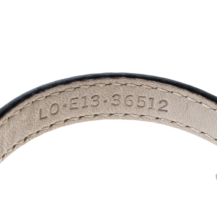 Pre Owned Bvlgari Serpenti Green Enamel Leather Bracelet 17cm