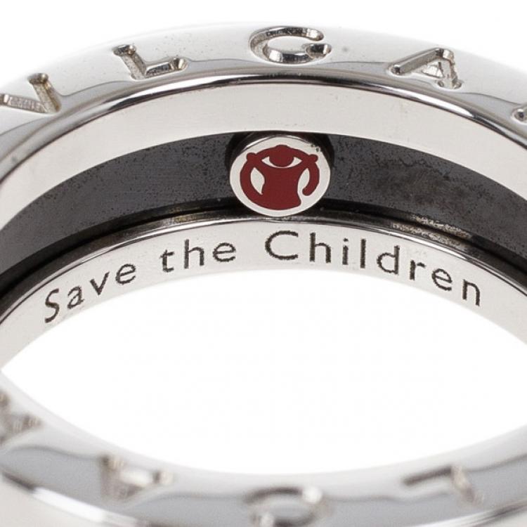 Pre Owned Bvlgari Save The Children Silver Ring Size 51
