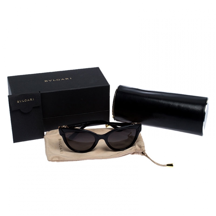 Pre Owned Bvlgari Black Gradient 8156-B Cateye Sunglasses 