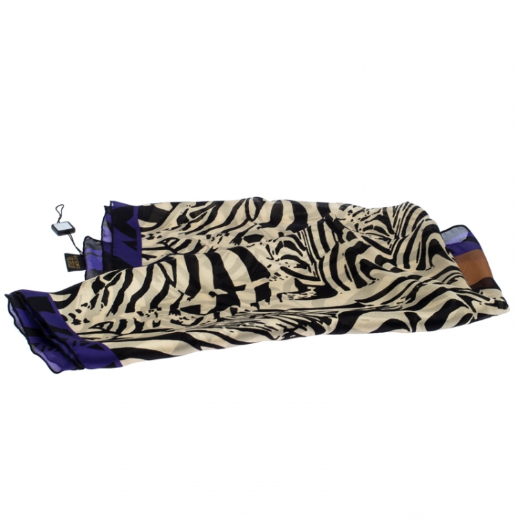 Pre Owned Bvlgari Multicolor Animal Print Silk Scarf