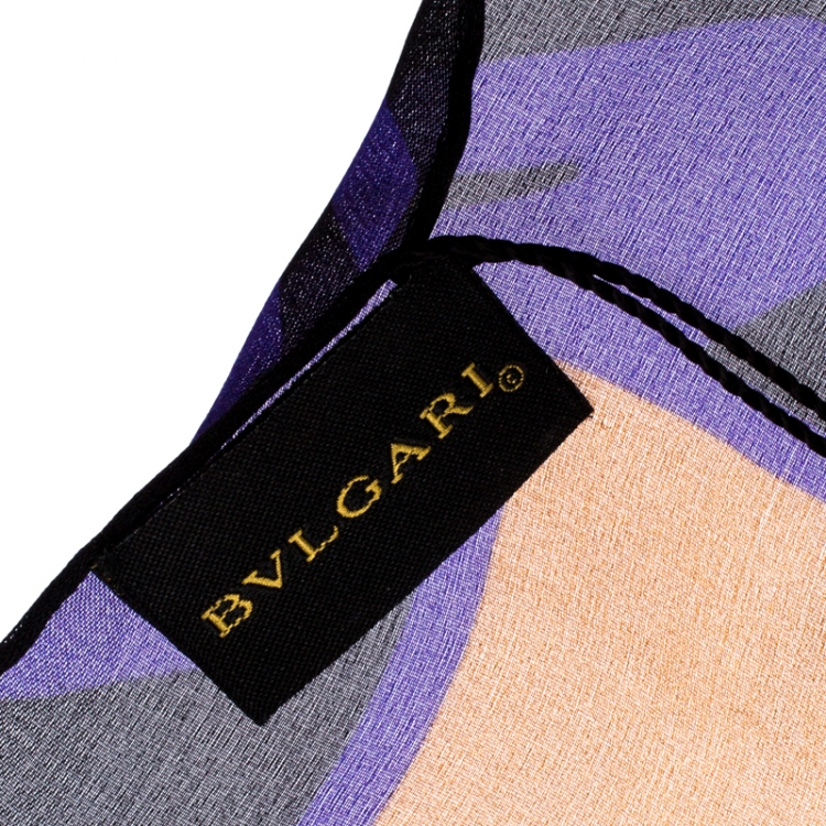 Pre Owned Bvlgari Multicolor Animal Print Silk Scarf