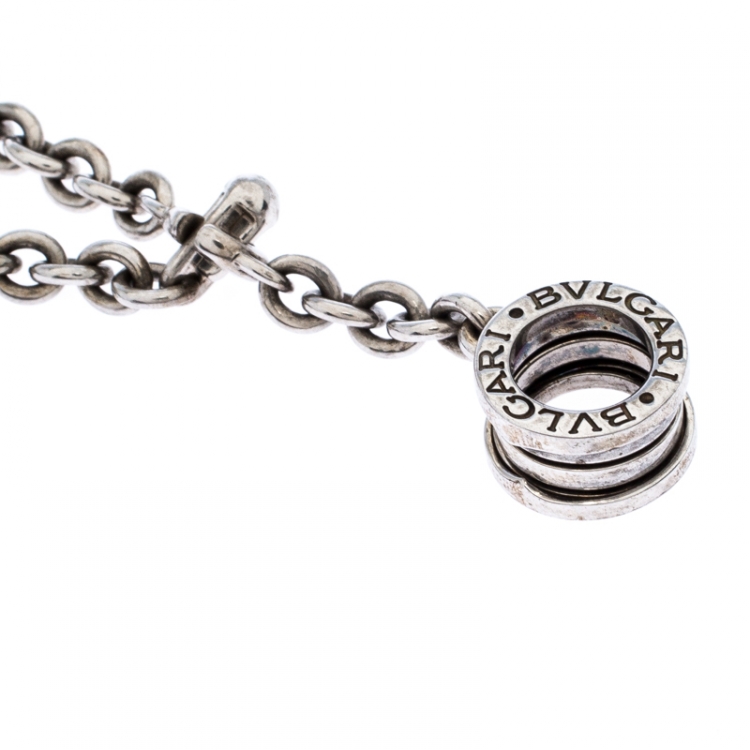 Pre Owned Bvlgari B.Zero1 Silver Chain Link Charm Bracelet 