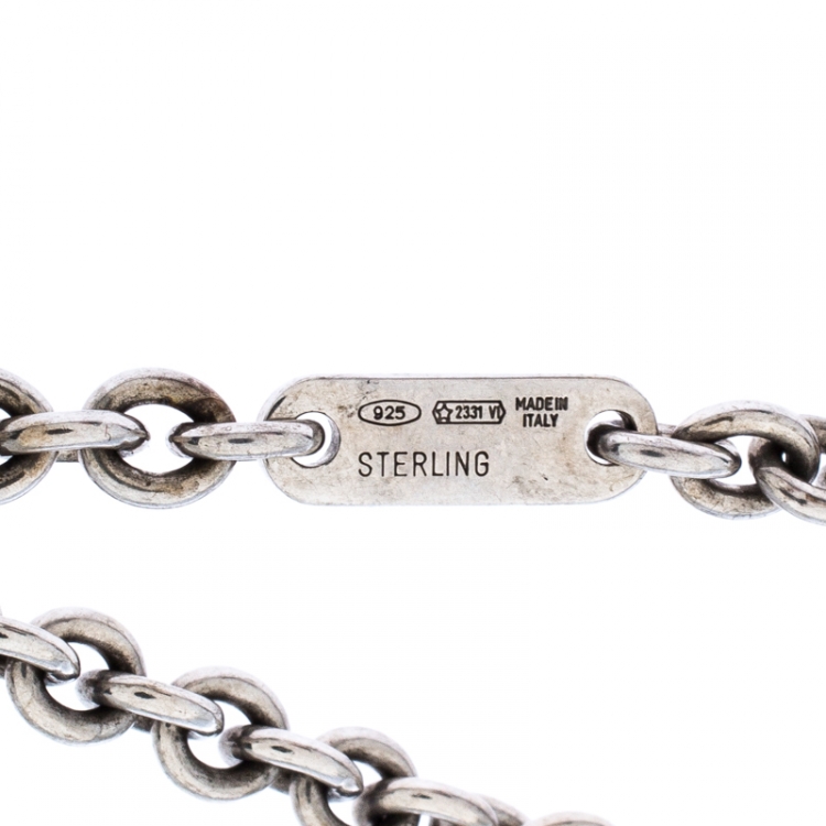 Pre Owned Bvlgari B.Zero1 Silver Chain Link Charm Bracelet 