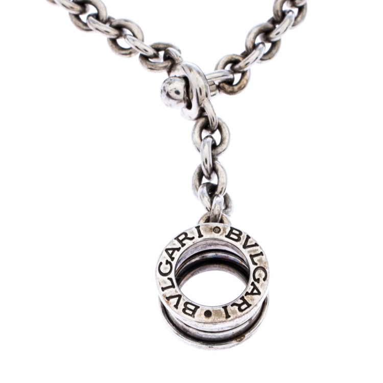 Pre Owned Bvlgari B.Zero1 Silver Chain Link Charm Bracelet 