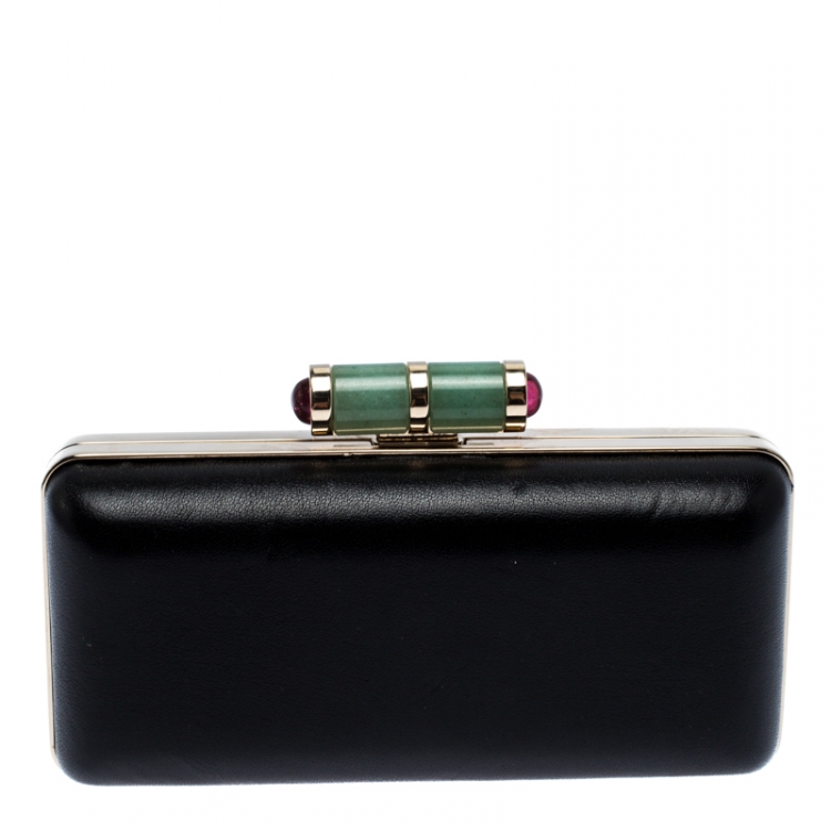 Pre Owned Bvlgari Black Leather Lipstick Case