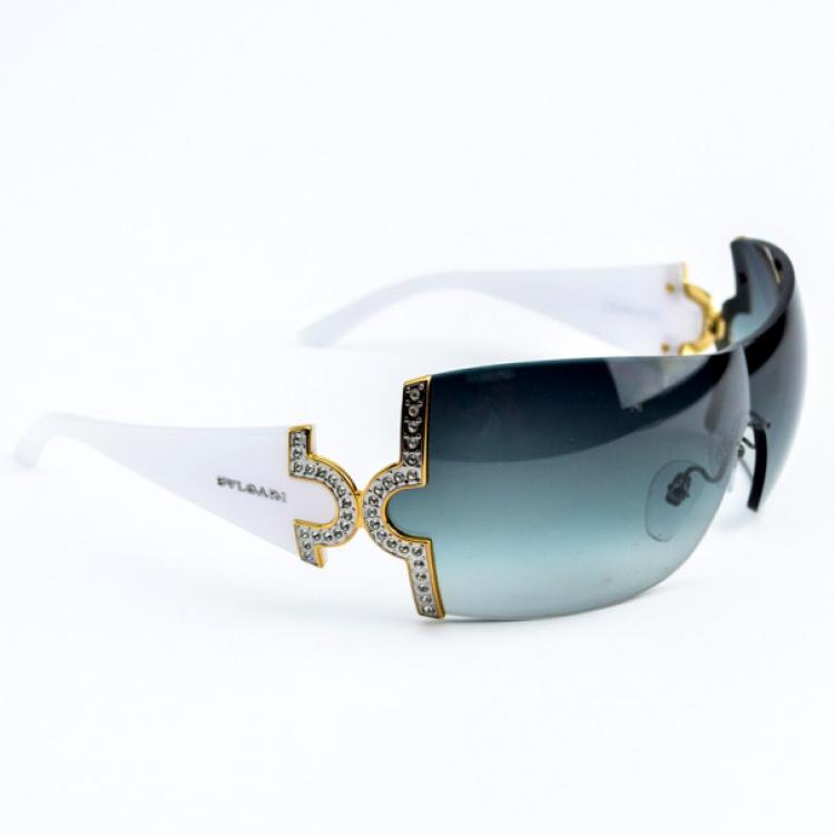 Bvlgari Brown Gradient 6054-B Frameless Shield Sunglasses Bvlgari | TLC