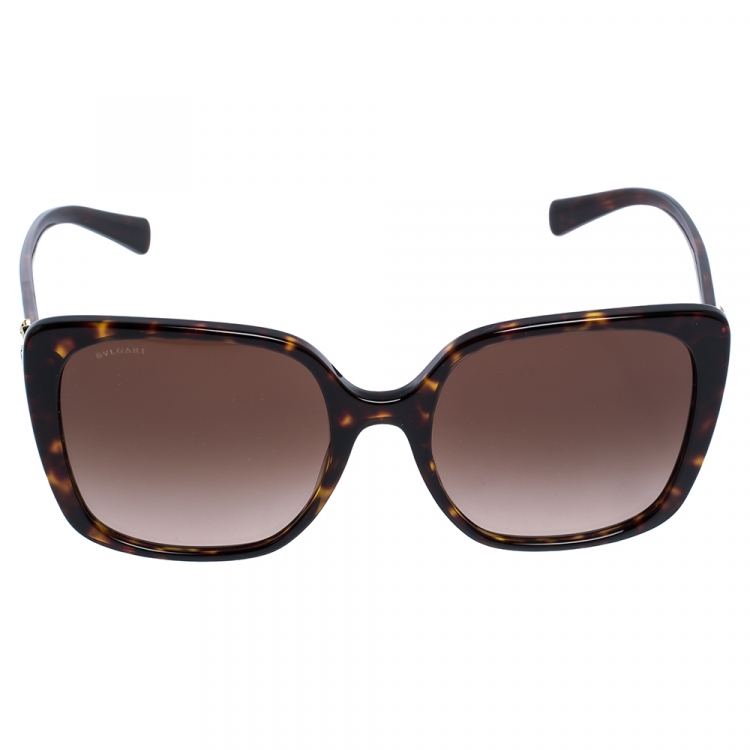 Pre Owned Bvlgari Dark Brown Tortoise Gradient 8225-B Sunglasses