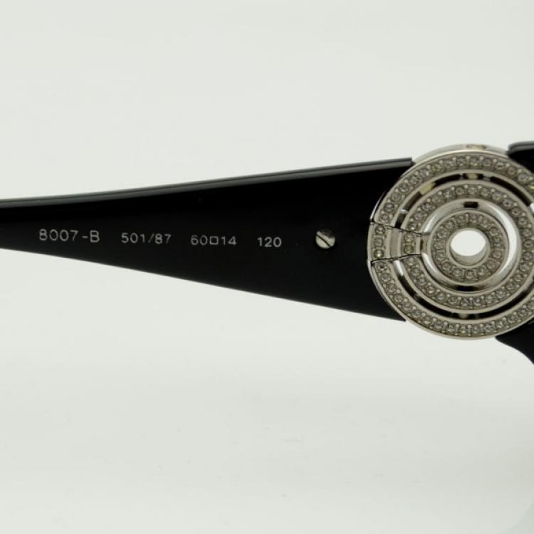 Pre Owned Bvlgari Black 800B Sunglasses With Crystals