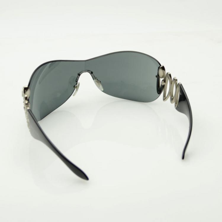 Pre Owned Bvlgari Black 6017B Sunglasses With Crystals