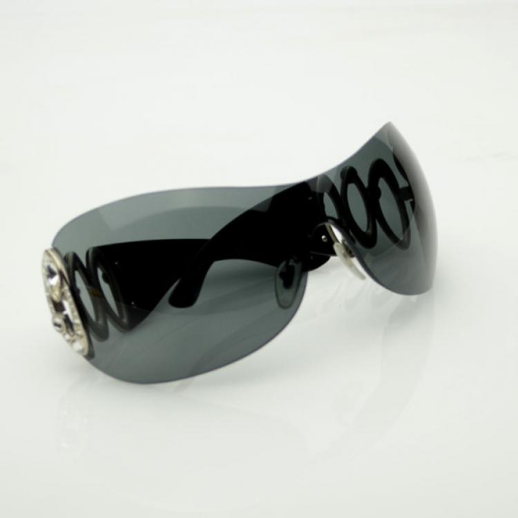 Pre Owned Bvlgari Black 6017B Sunglasses With Crystals