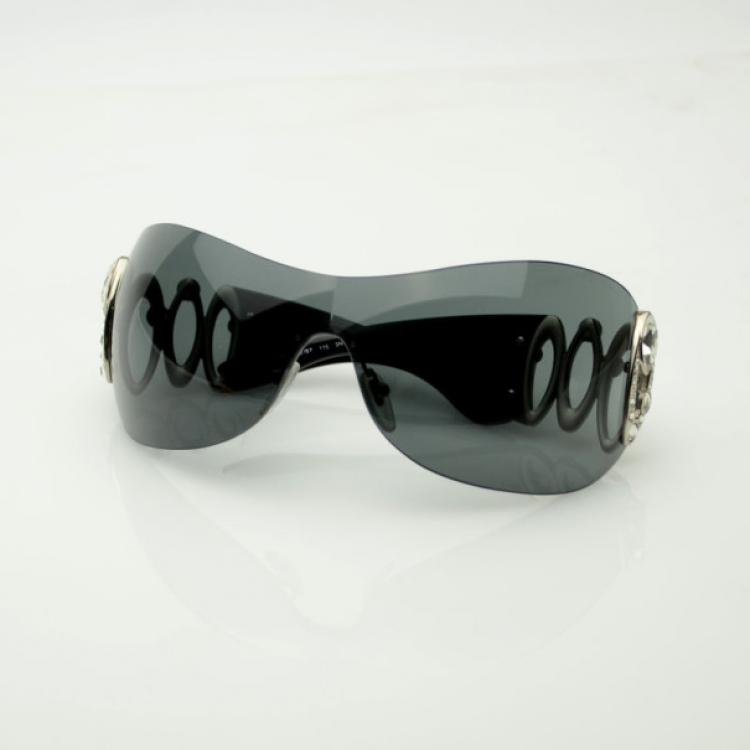 Pre Owned Bvlgari Black 6017B Sunglasses With Crystals