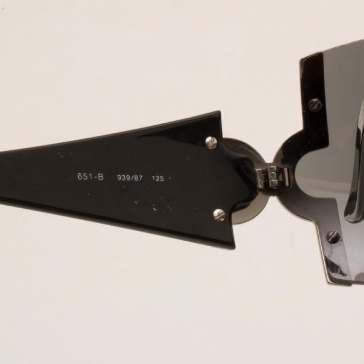 Pre Owned Bvlgari Temple Embellished Temple Shield Sunglasses