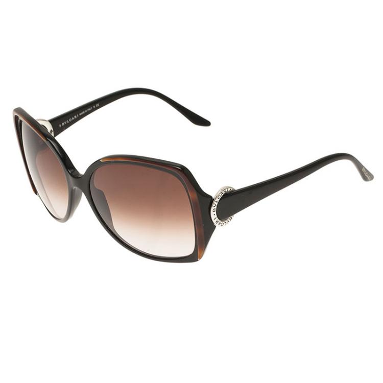 Pre Owned Bvlgari Brown 8035 Square Sunglasses