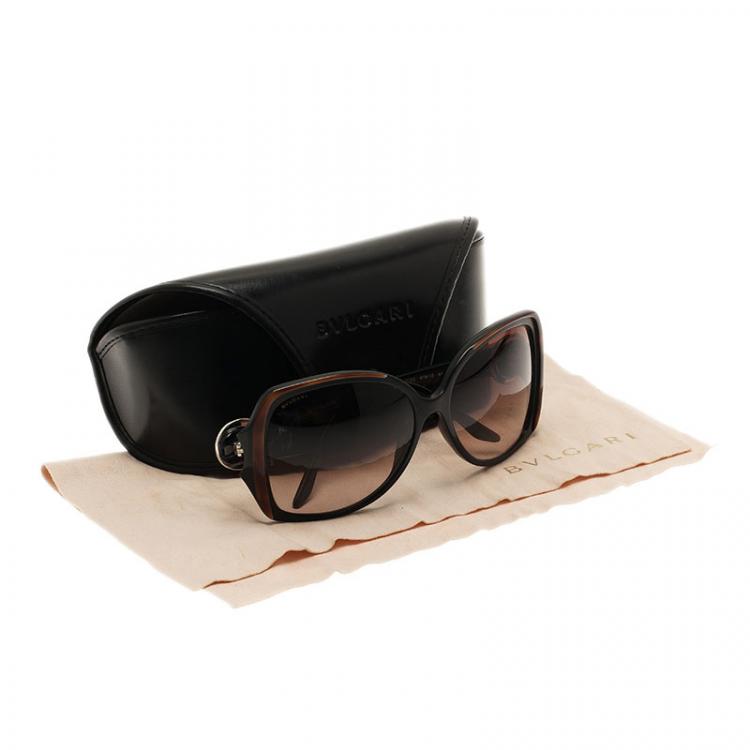 Pre Owned Bvlgari Brown 8035 Square Sunglasses