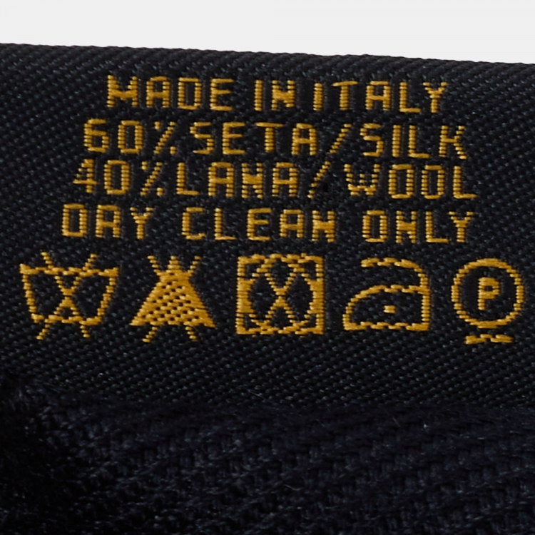 Pre Owned Bvlgari Black Wool and Silk Logomania Scarf