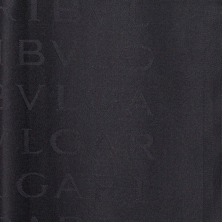 Pre Owned Bvlgari Black Logo Pattern Silk Stole 