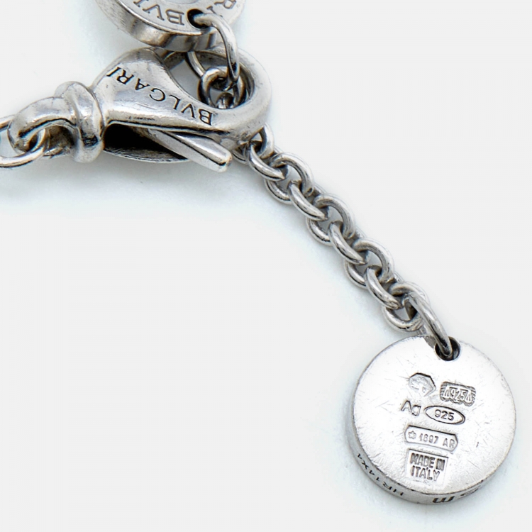 Pre Owned Bvlgari B.Zero1 Save the Children Black Ceramic Sterling Silver Bracelet SM